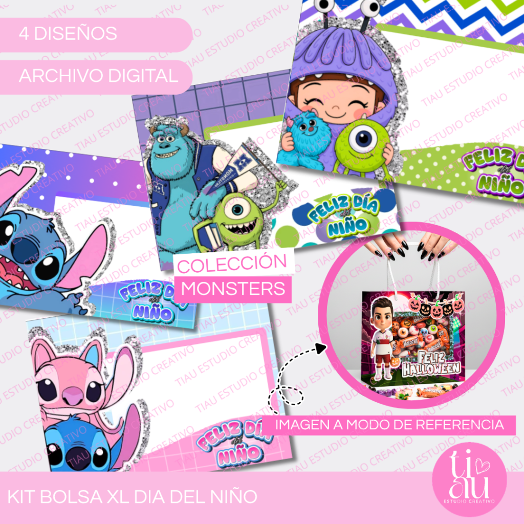 Kit Bolsa XL con visor l Día del niño l Colección Monsters