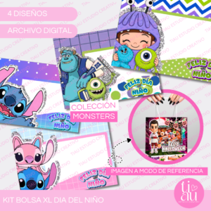 Kit Bolsa XL con visor l Día del niño l Colección Monsters