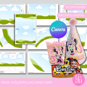 Pack 10 Plantillas Editables para Candy Bar, Eventos y Campañas