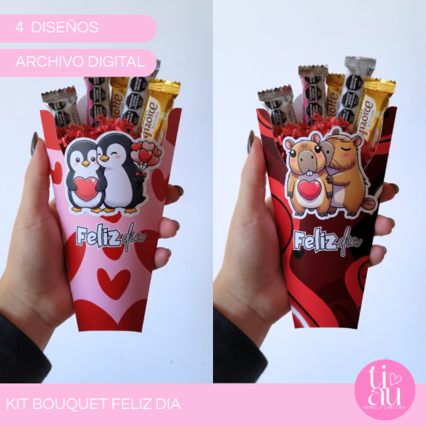 Kit Caja Bouquet Feliz Día - Imagen 2