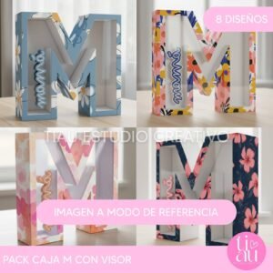 Pack Caja M con visor l 8 diseños l Día de la Madre