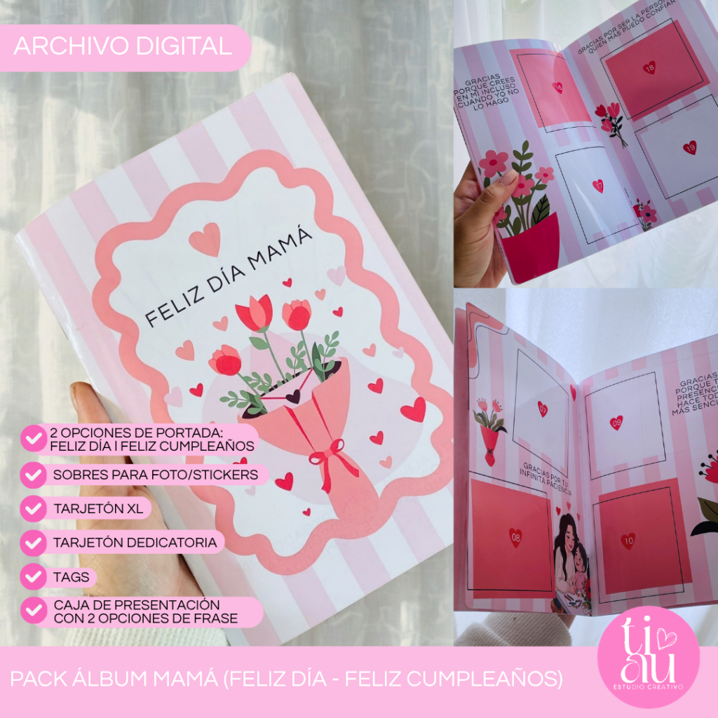 Pack Álbum Mamá l Feliz día - Feliz cumpleaños