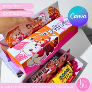 Bombonera XL con Agarre Feliz Día l Editable en Canva