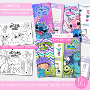 Tríptico de Actividades l Colección Monsters l Día del Niño